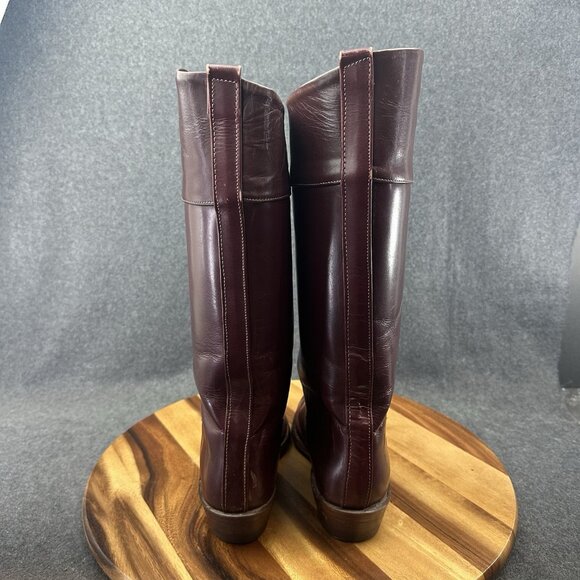 Vtg 80s Frye Campus Tall Boots Womens 8D Whiskey Brown Knee High Round Toe Z190 - Picture 9 of 14